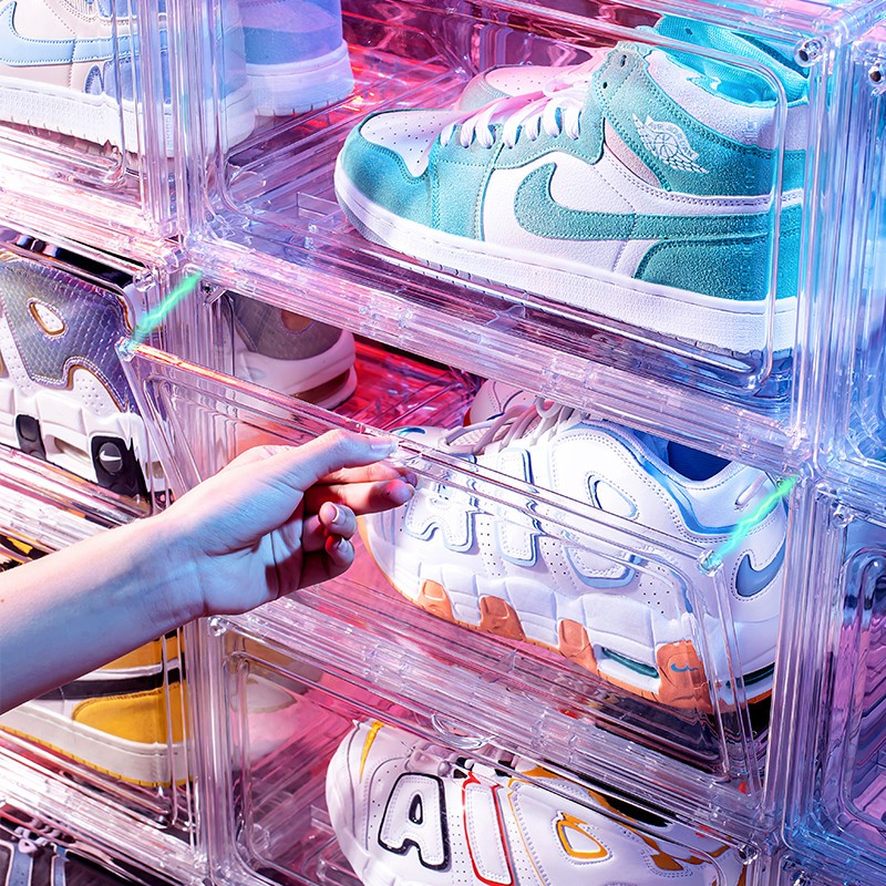 Acrylic Shoe Box Factory - OEM Hot Selling Transparent Detachable Stackable