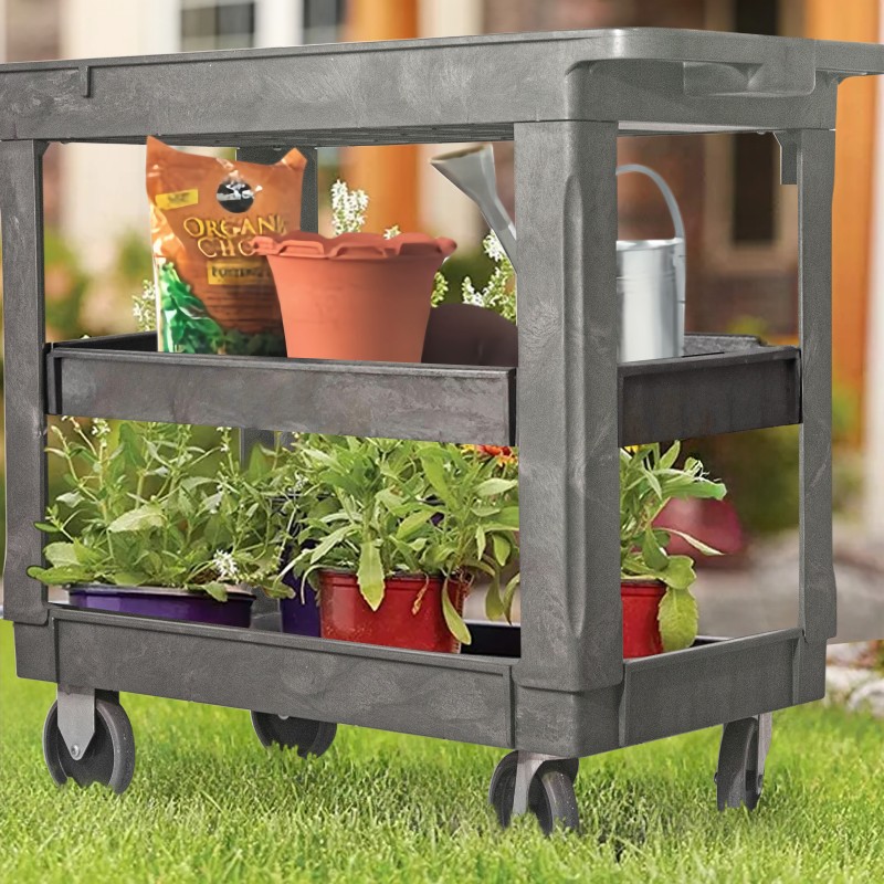 Shelf Cart Factory - 500LBS High Quality 3 Shelf Plastic Storage