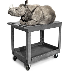 Utility Cart Factory - Office School Mail Room Plastic Shelves Cart