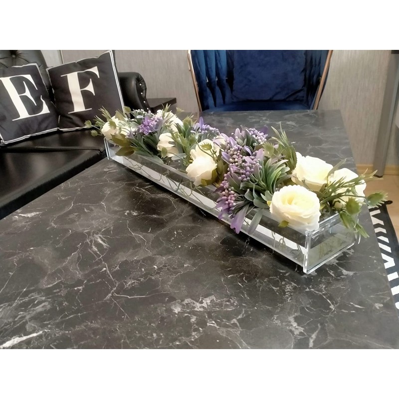 Flower Vase Factory - Clear Acrylic Rectangular Decorative Planter Pot