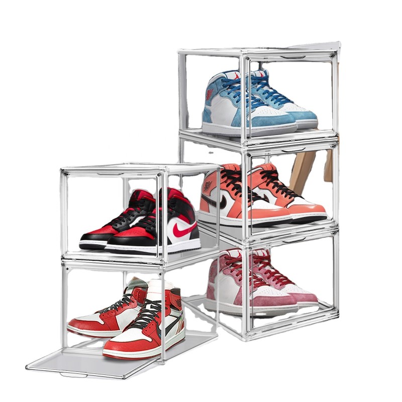 Sneaker Organiser Factory - Magnetic Stackable Transparent Shoe Cabinet