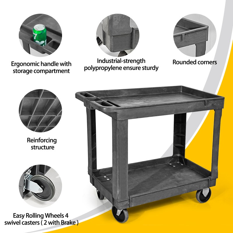 Hand Truck Manufacturer - Four Wheels Green Industrial Plastic Trolley