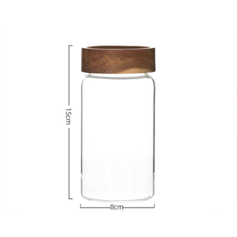 Glass Jar Manufacturer - Wood Lid Glass Sealing Storage