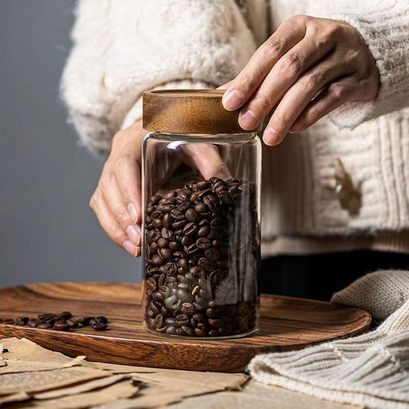 Glass Jar Manufacturer - Wood Lid Glass Sealing Storage