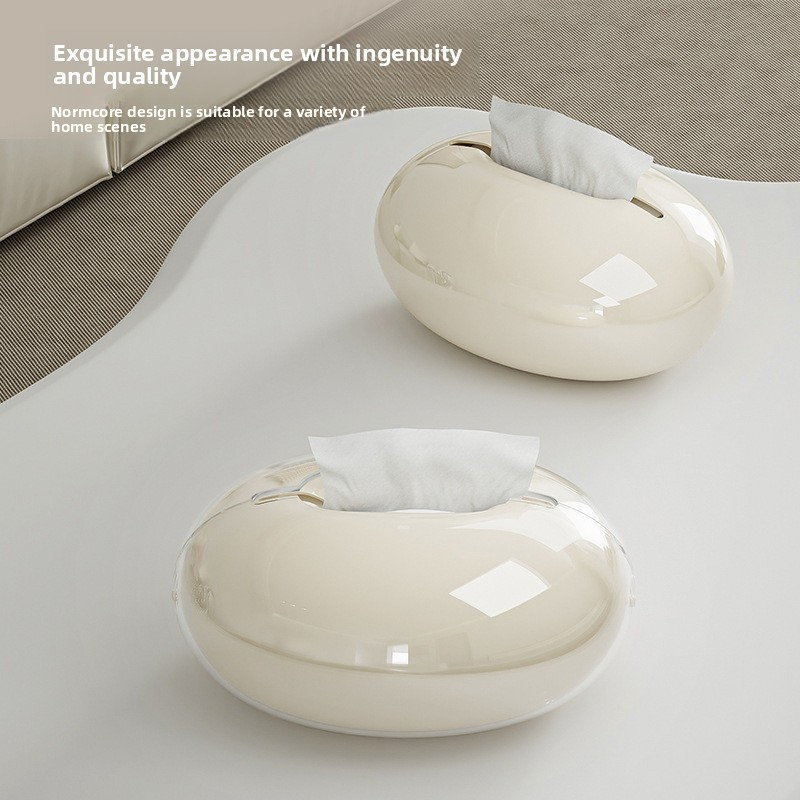 Tissue Box Supplier - Cream White Desktop Tissue Box