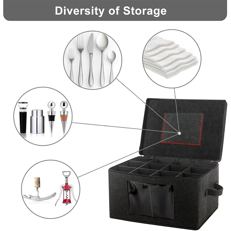 Wine Box Manufacturer - Square Wine Glass Storage Box