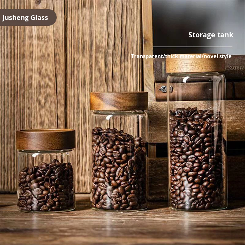 Glass Jar Manufacturer - Wood Lid Glass Sealing Storage