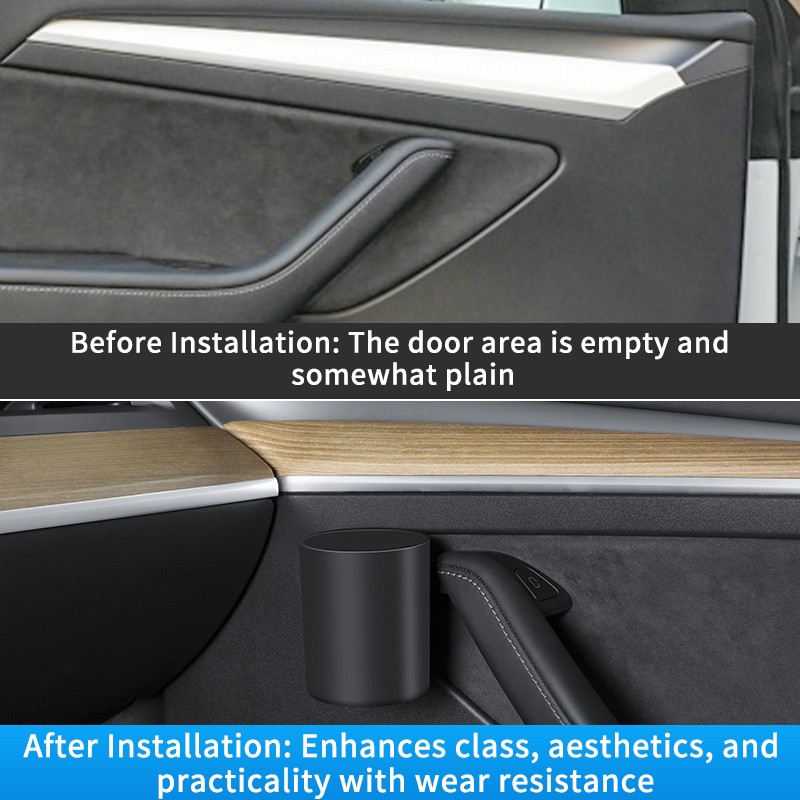Door Cup Holder Manufacturer - 4 Pcs Set for Model Y/3 Black
