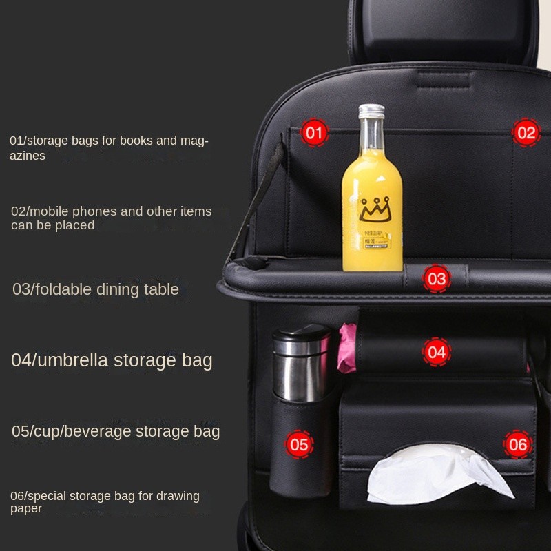 Car Storage Bag Manufacturer - Universal Foldable PU Leather Backseat