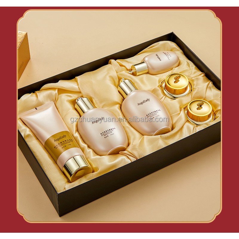 Custom Logo Arginine Lysine Peptides Facial Anti Aging Brightening Private Label Luxury Skin Care Gift Set for Adults