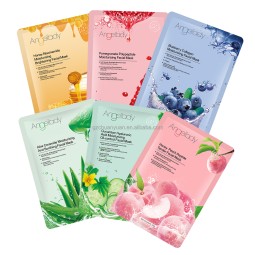 OEM Custom Honey/Cucumber/Aloes Firming Fruit Facial Mask Natural Plant Fruit Tender Skin Face Mask for Moisturizing Lightening