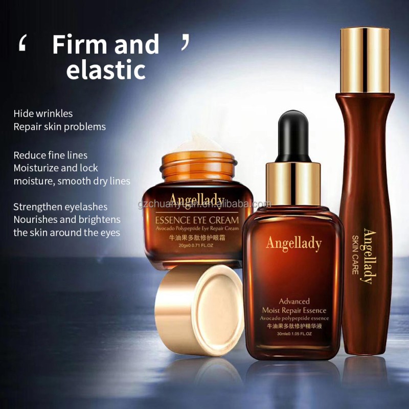 OEM Formula Firming Anti Winkle 3 Pieces Kit Set Avocado Polypeptide Eye Repair Eyes Essence Cream Under Eye Essence