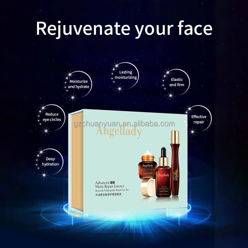 OEM Formula Firming Anti Winkle 3 Pieces Kit Set Avocado Polypeptide Eye Repair Eyes Essence Cream Under Eye Essence