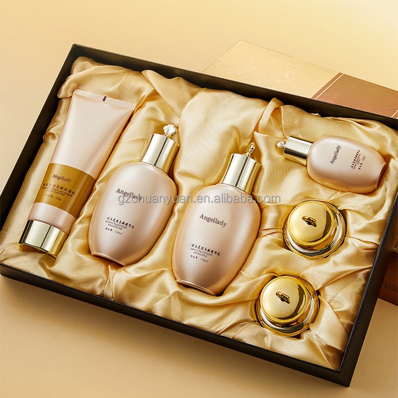 Custom Logo Arginine Lysine Peptides Facial Anti Aging Brightening Private Label Luxury Skin Care Gift Set for Adults