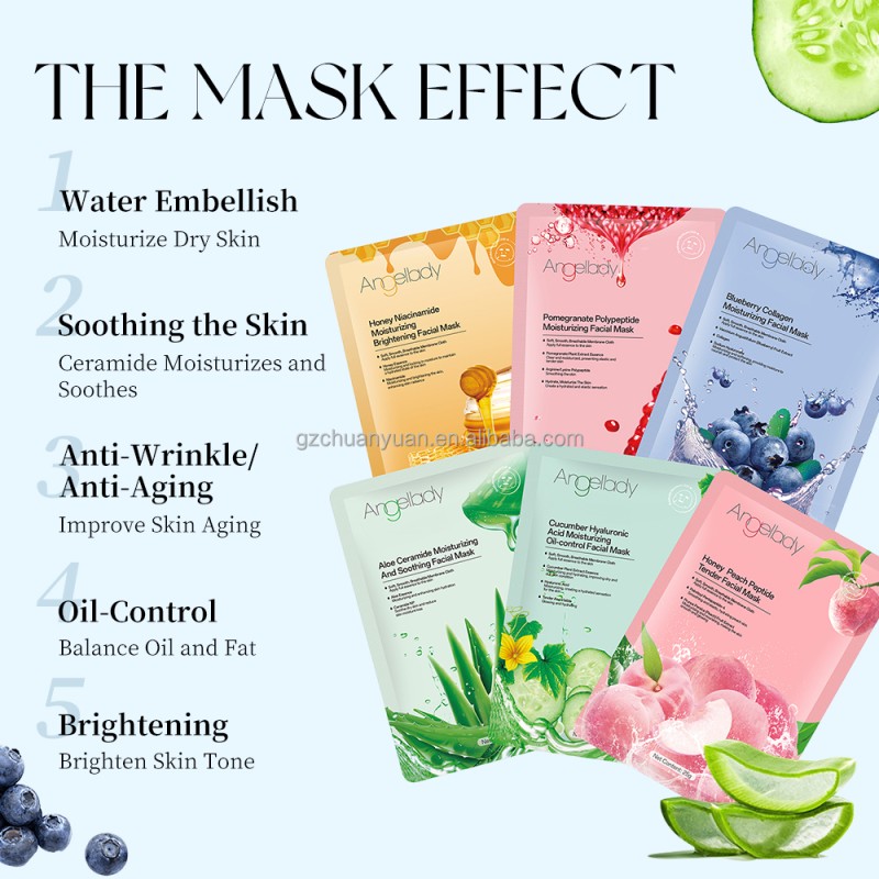 Moisturizing Nourishing Anti Wrinkle Multi-Effect Fruit Face Mask Own logo Customised Facial Masks Beauty Sheet Korean Wholesale