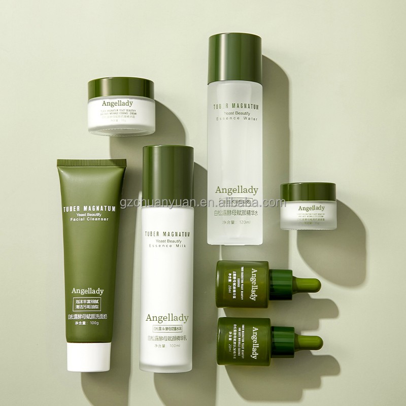 Custom Logo 7-Piece Set Tuber Magnatum Facial Cleaning and Facial Care Full Set for Girl Face Skin Care Serum