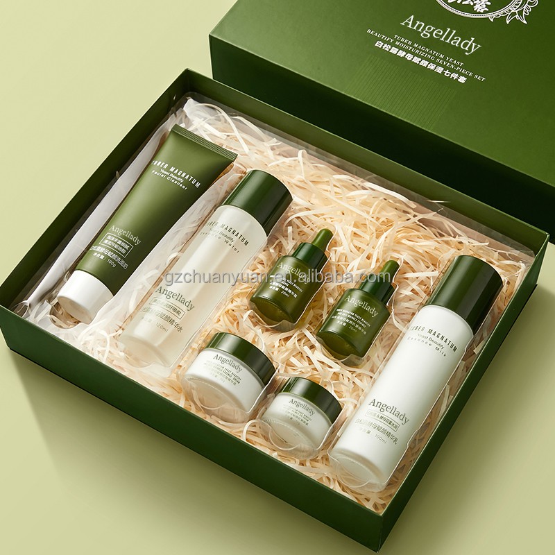 Custom Logo 7-Piece Set Tuber Magnatum Facial Cleaning and Facial Care Full Set for Girl Face Skin Care Serum