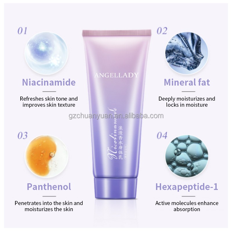 200ml Romantic Perfume Nicotinamide Body Lotion/Cream/Milk Lotion Moisturizing Body Milk Custom Formula