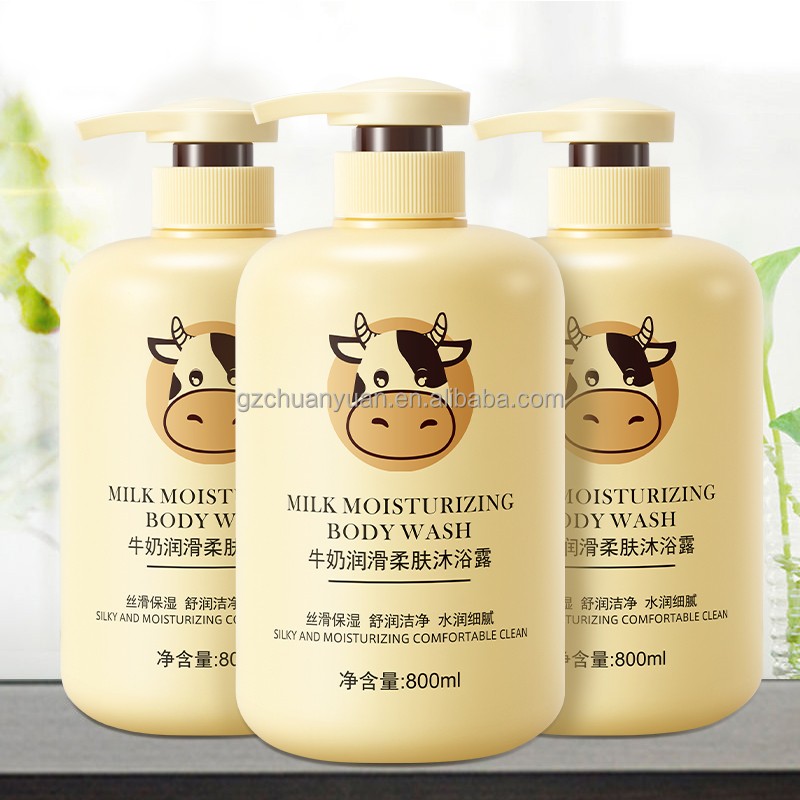 Wholesale Cheap Price Quality 800ml Milk Moisturizing and Softening Body Wash Shower Gel for Family