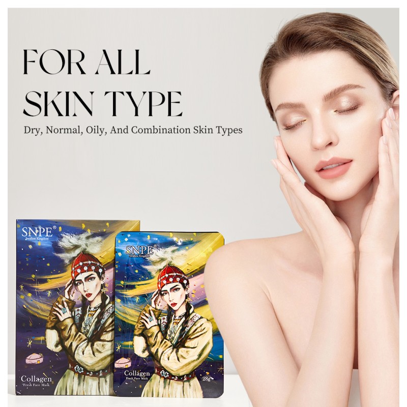 Hot Selling Customized Logo Beta-Glucan Whitening Hydrolyzed Collagen Face Mask Hydrating Sheet Face Mask