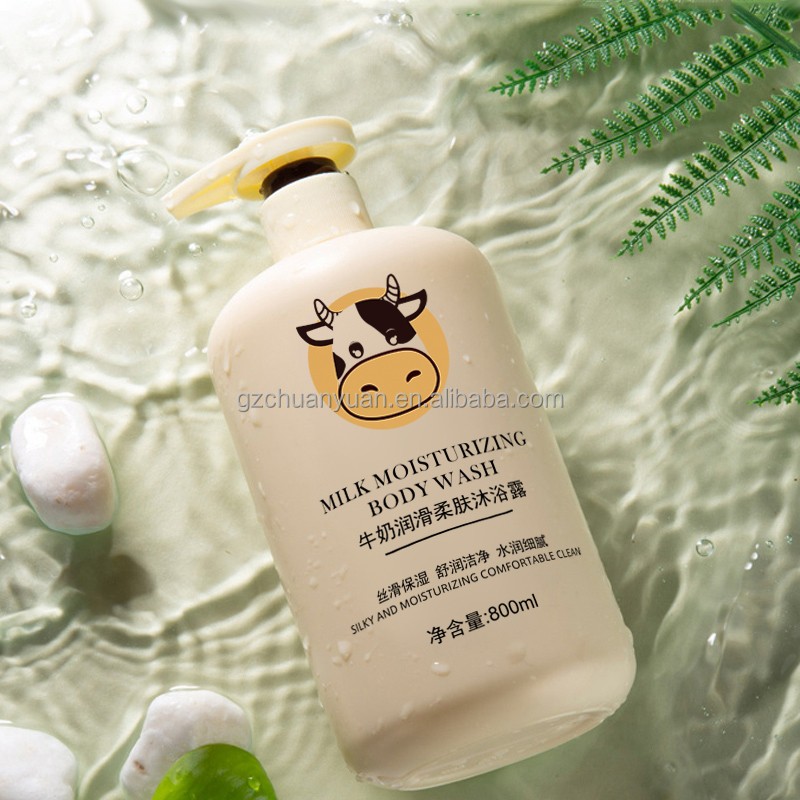 Cheap 800ml Hydrolyzed Milk Protein and Sodium Hyaluronate Moisturizing and Softening Organic Body Wash Private Label Customised