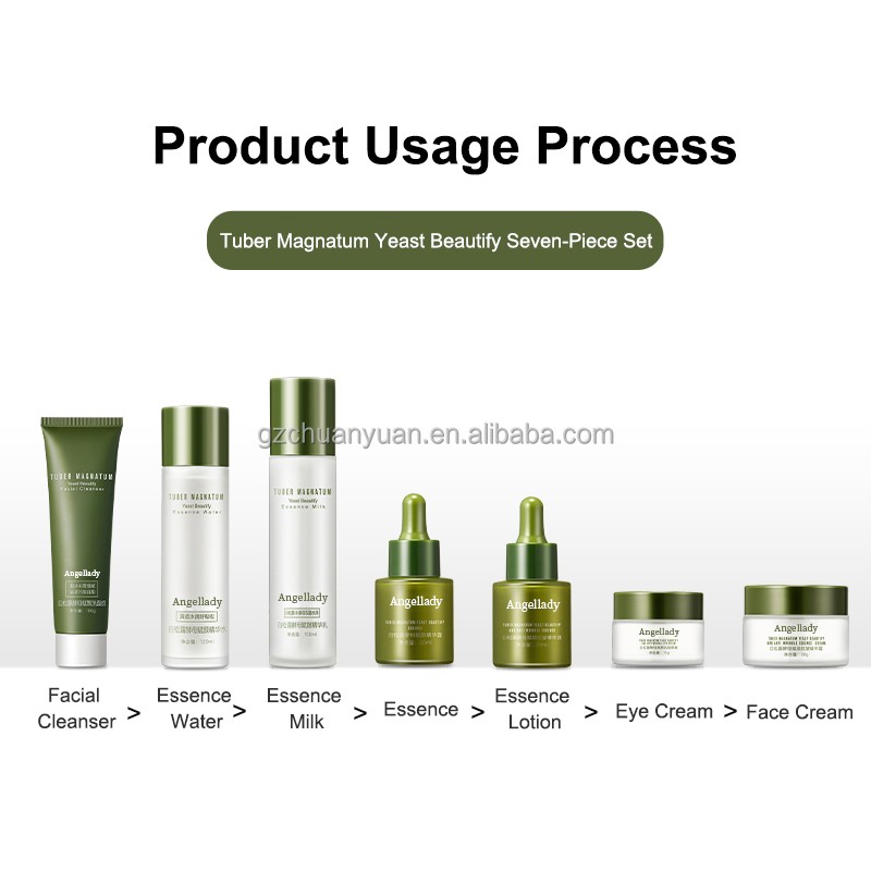 Custom Logo 7-Piece Set Tuber Magnatum Facial Cleaning and Facial Care Full Set for Girl Face Skin Care Serum