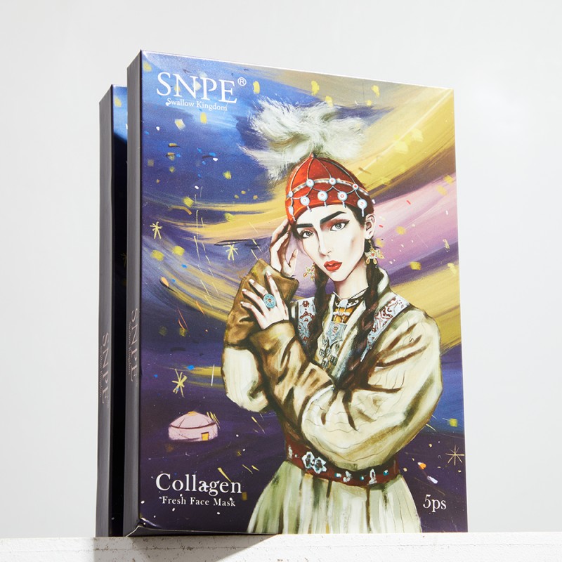 Hot Selling Customized Logo Beta-Glucan Whitening Hydrolyzed Collagen Face Mask Hydrating Sheet Face Mask