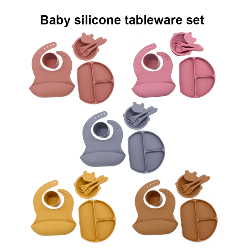 Baby Feeding Set Factory - Collapsible Dish Bibs Suction Plate Bowl Spoon