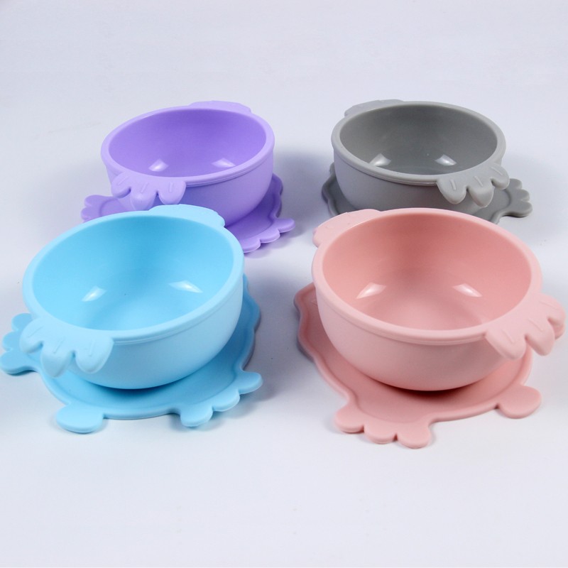 Baby Feeding Set Supplier - Silicone Bowl with Strong Suction Base Spoon