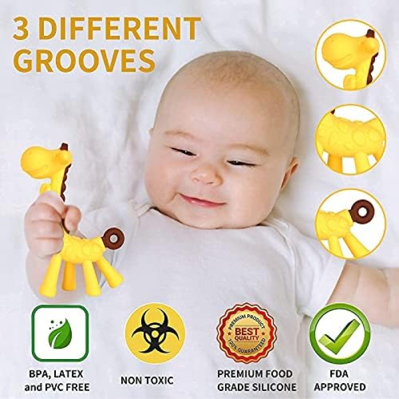 Baby Teether Set Factory - Silicone Deer Corn Peach Grape for Infants