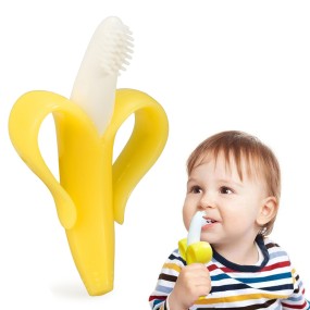 Baby Teether Manufacturer - Banana Silicone Teether Toothbrush New Arrival