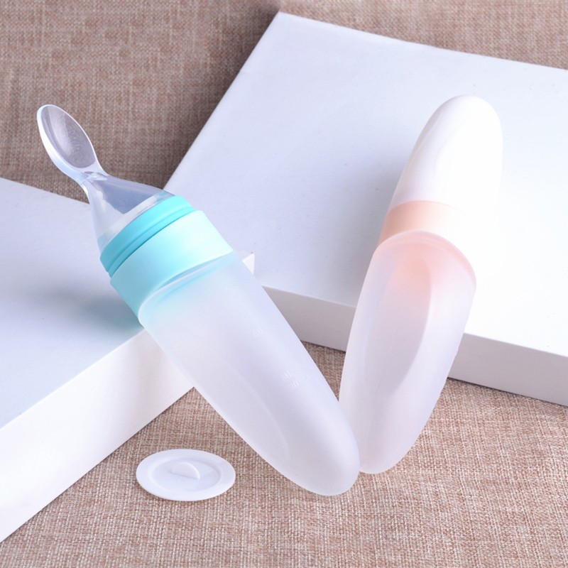 Baby Feeder Spoon Manufacturer - Eco Friendly Silicone Spoon with Bottle