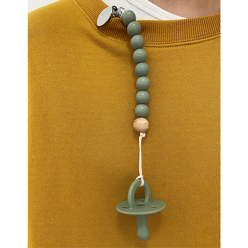 Pacifier Chain Wholesale - Wooden Beads Silicone Dummy Clip