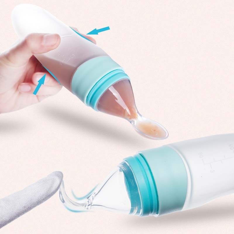 Baby Feeder Spoon Manufacturer - Eco Friendly Silicone Spoon with Bottle
