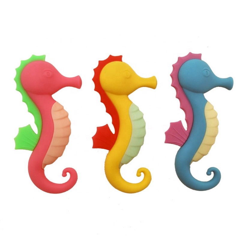 Infant Teether Supplier - Seahorse Shape Silicone Chew Ring Cooling