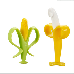 Baby Toothbrush Manufacturer - Silicone Corn Vegetable Design with Suction Cup