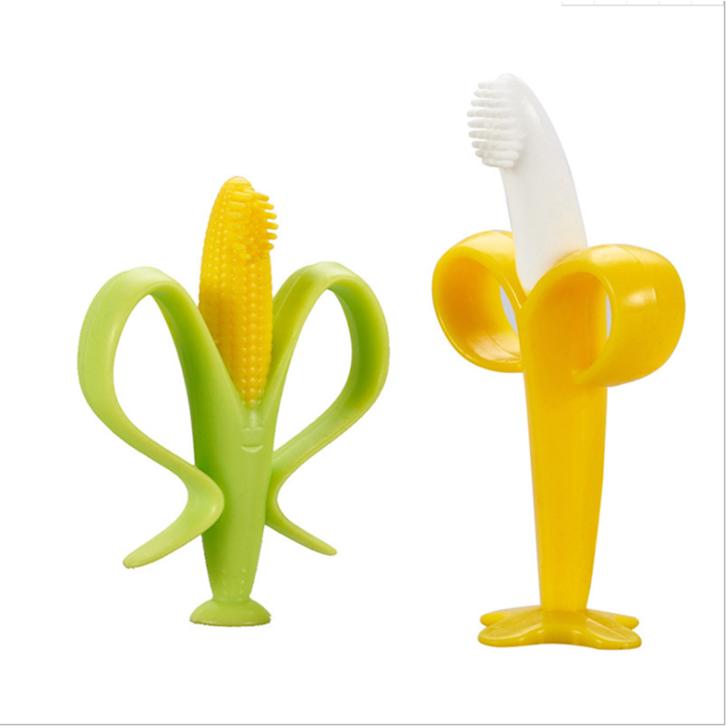 Baby Toothbrush Manufacturer - Silicone Corn Vegetable Design with Suction Cup