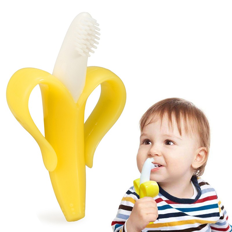 Baby Toothbrush Factory - Banana Shaped Silicone Teether and Toothbrush