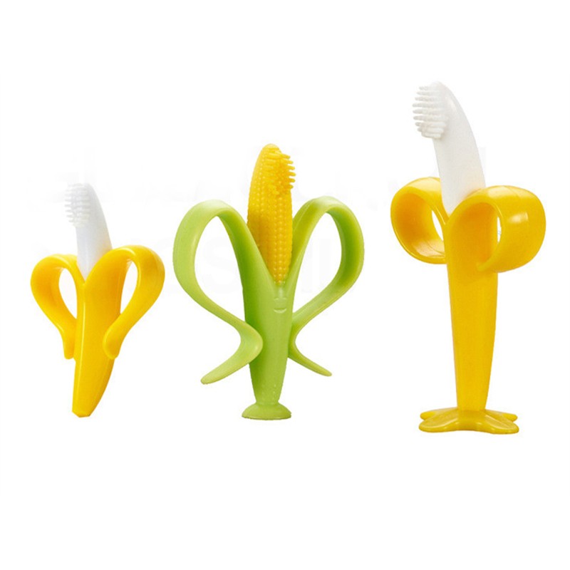 Baby Toothbrush Manufacturer - Silicone Corn Vegetable Design with Suction Cup