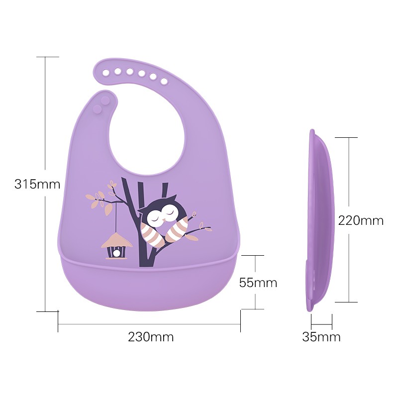 Silicone Feeding Bib Supplier - Waterproof Silicone Bib with Food Catcher