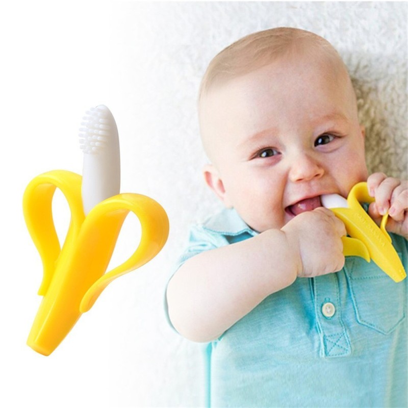 Baby Teether Supplier - Banana Design Silicone Teether Soft Toothbrush