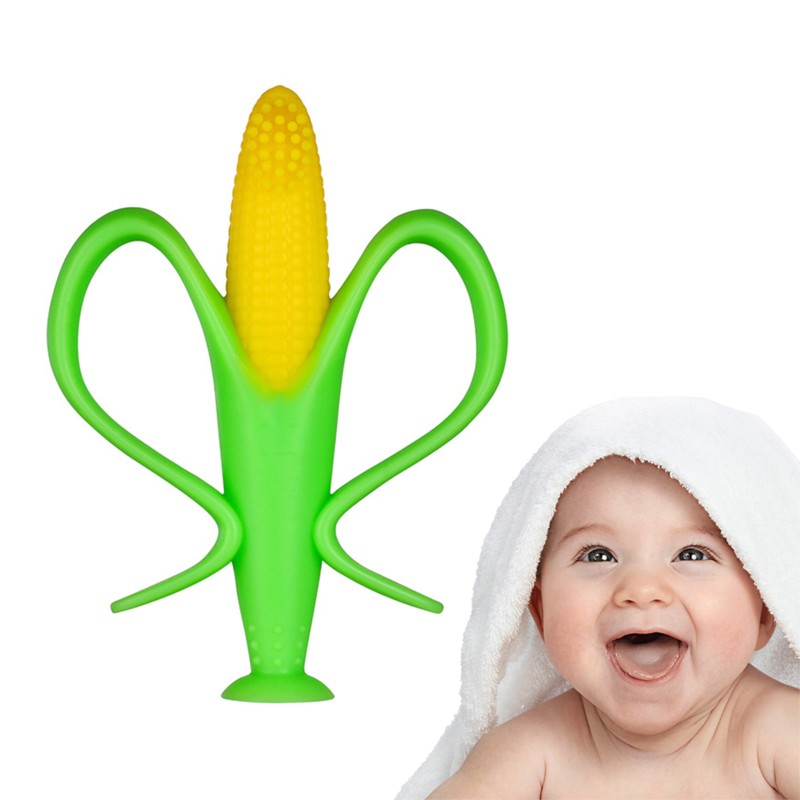Baby Toothbrush Manufacturer - Silicone Corn Vegetable Design with Suction Cup