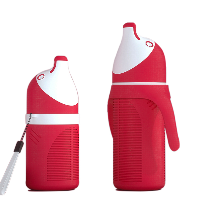 Glass Feeding Bottle Manufacturer - Penguin Shape Wide Neck with Silicone Cover