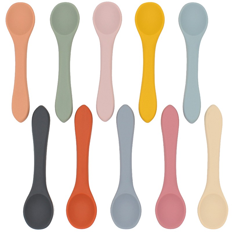 Silicone Spoon Factory - Multi Color Custom Logo Safe Baby Feeding Spoon