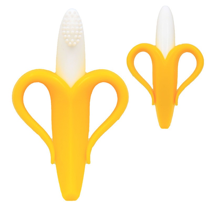 Baby Teether Manufacturer - Banana Silicone Teether Toothbrush New Arrival