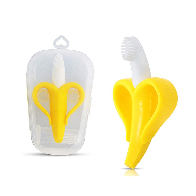 Baby Teether Manufacturer - Silicone Banana Teether Brush for Dental Development