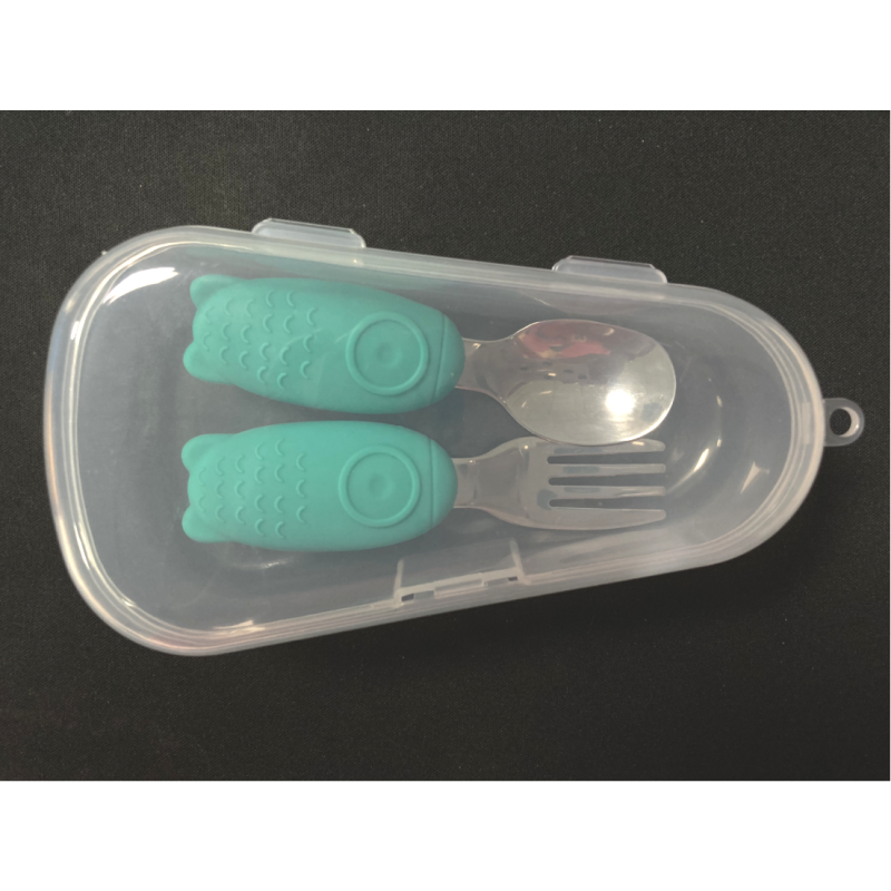 Children Fork Spoon Set Factory - Stainless Steel with Silicone Handle