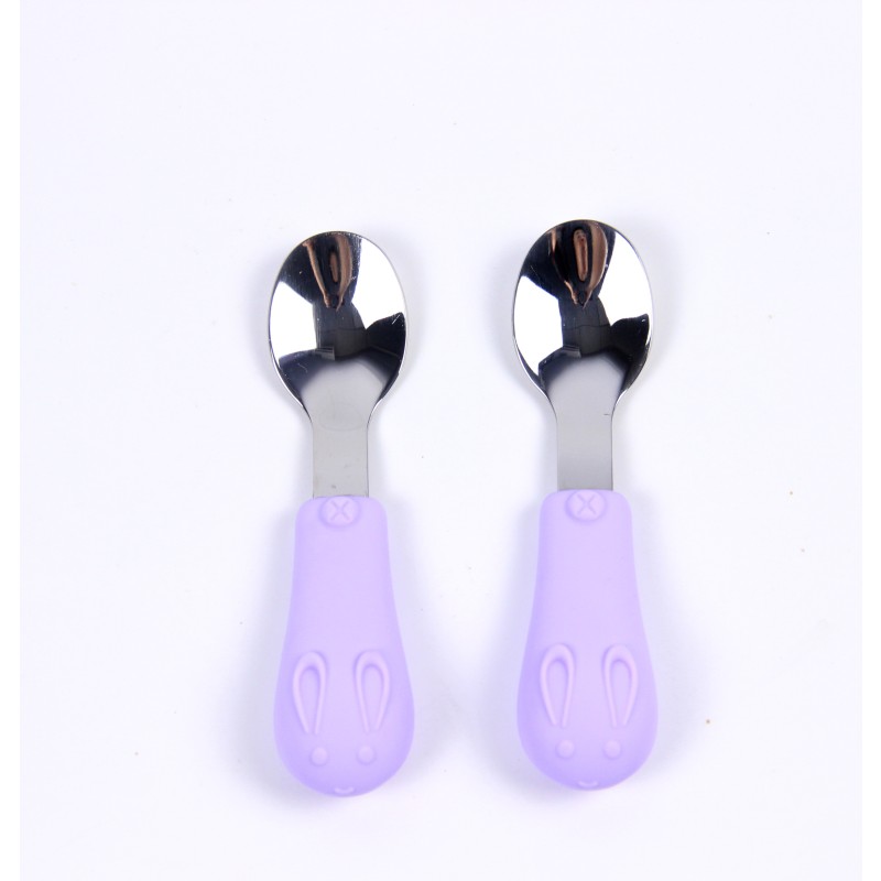 Kids Fork Spoon Set Supplier - Stainless Steel with Silicone Handle Self Feed
