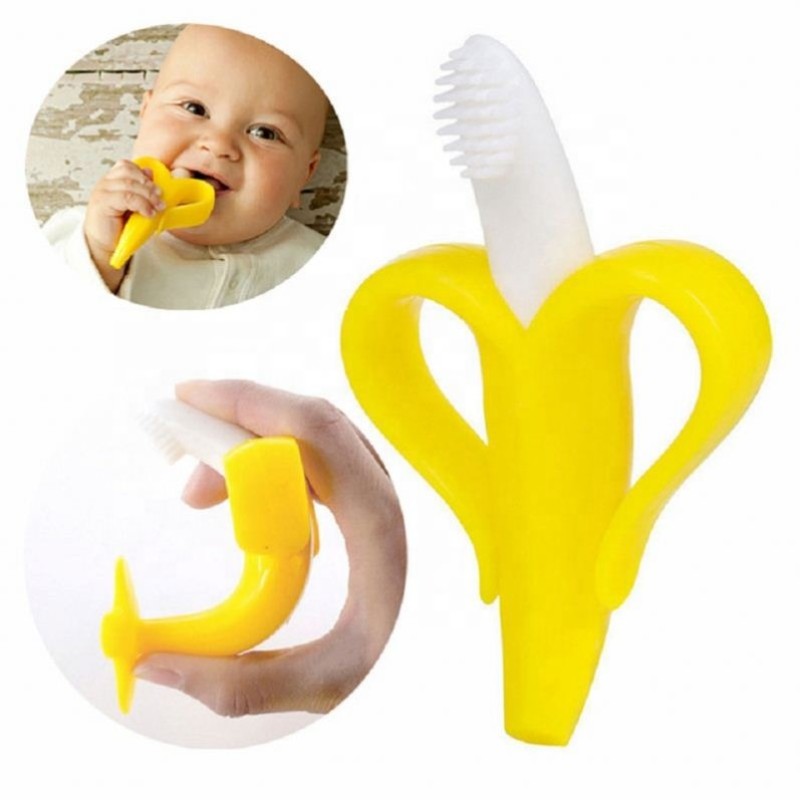 Baby Toothbrush Factory - Banana Shaped Silicone Teether and Toothbrush