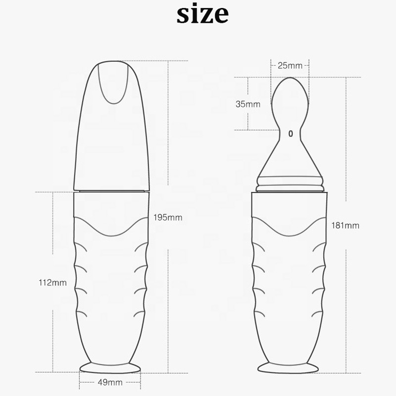 Baby Feeding Bottle Supplier - Silicone Squeeze Bottle with Soft Spoon